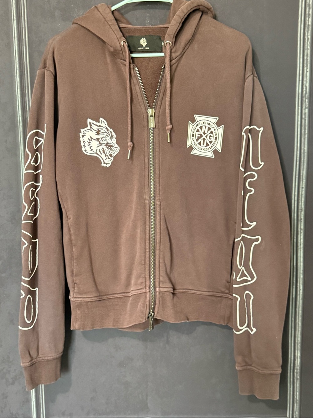 Darc Sport Wolves Brown Zip-Up Hoodie